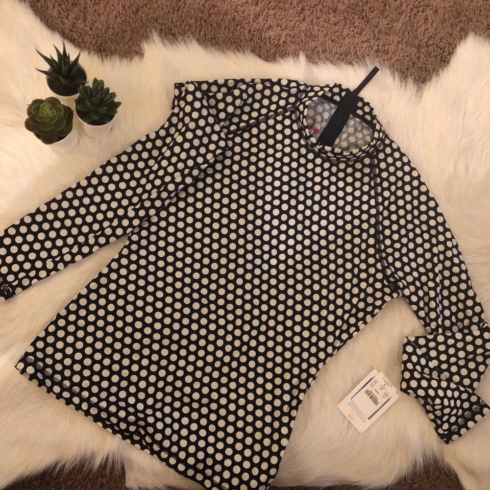 JCREW- NWT- polka dot long sleeve rash guard